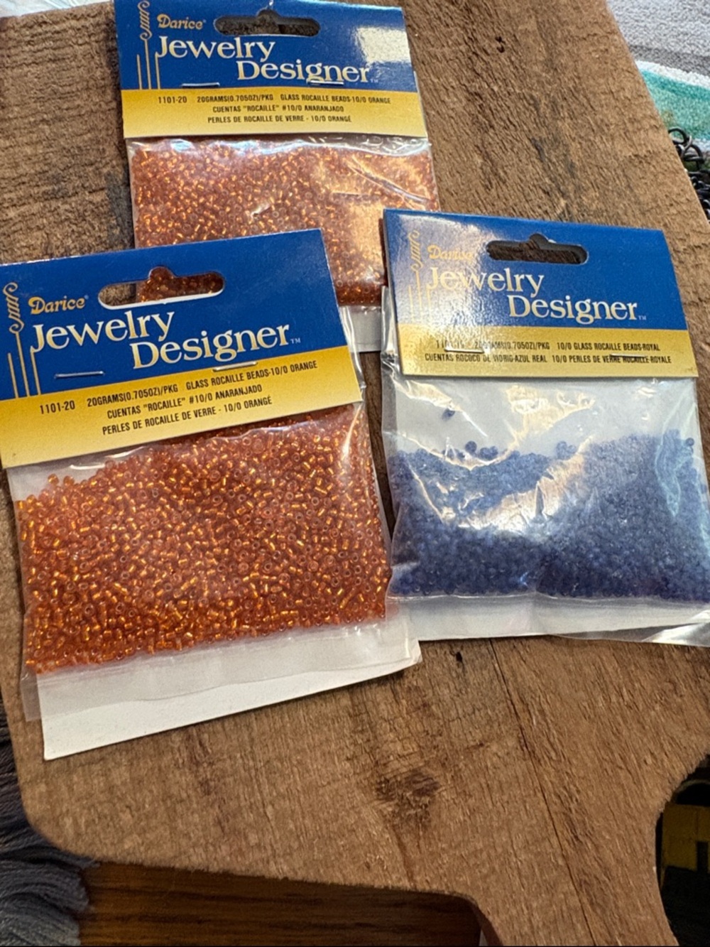 Darice Jewelry Designer Glass Seed Beads - Orange & Blue Packs